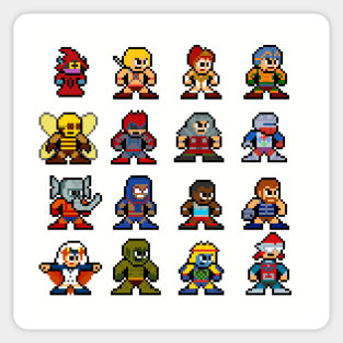 8-bit Heroic Warriors Sticker